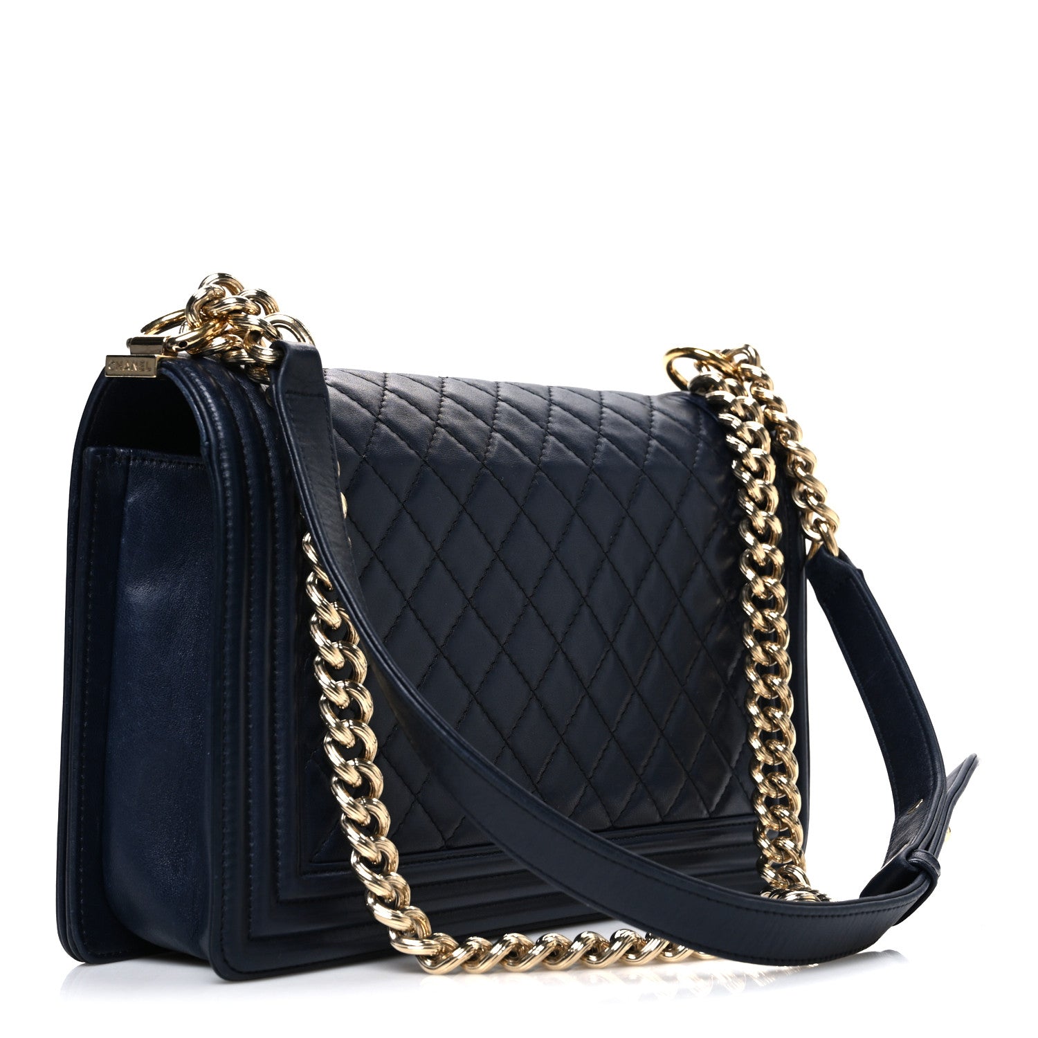 Chanel Lambskin Quilted New Medium Boy Flap Navy 3 of 11