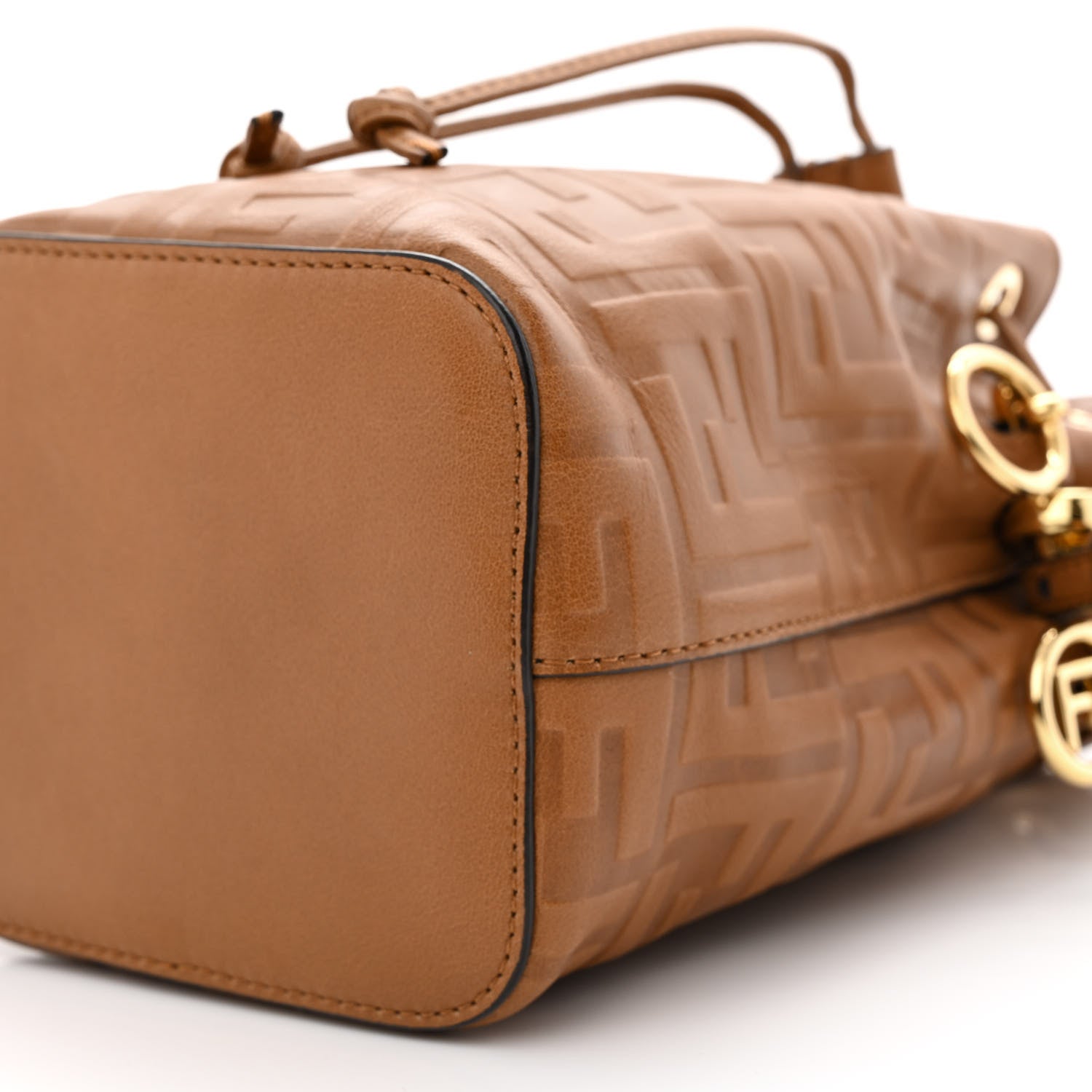 Fendi Vitello Cristallo Nature F is Fendi FF 1974 Embossed Mini Mon Tresor Bucket Bag Cuoio 10 of 10