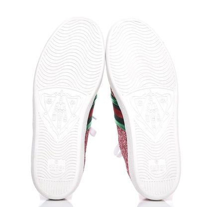 Gucci Glitter Web Ace Sneakers 36 Pink 5 of 9
