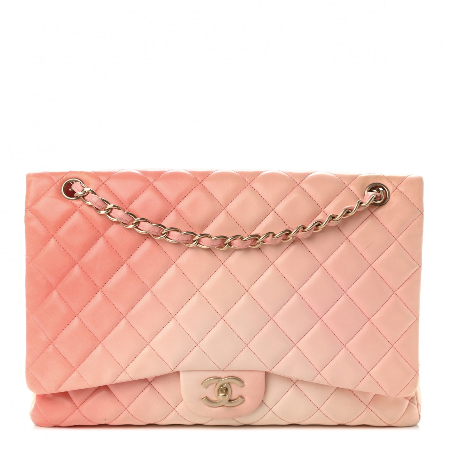 Lambskin Degrade Quilted Maxi Single Flap Pink