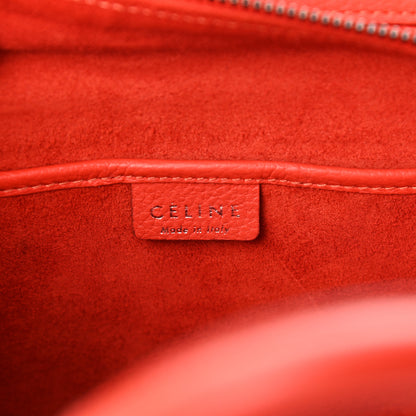 Celine Drummed Calfskin Nano Luggage Coquelicot 5 of 12