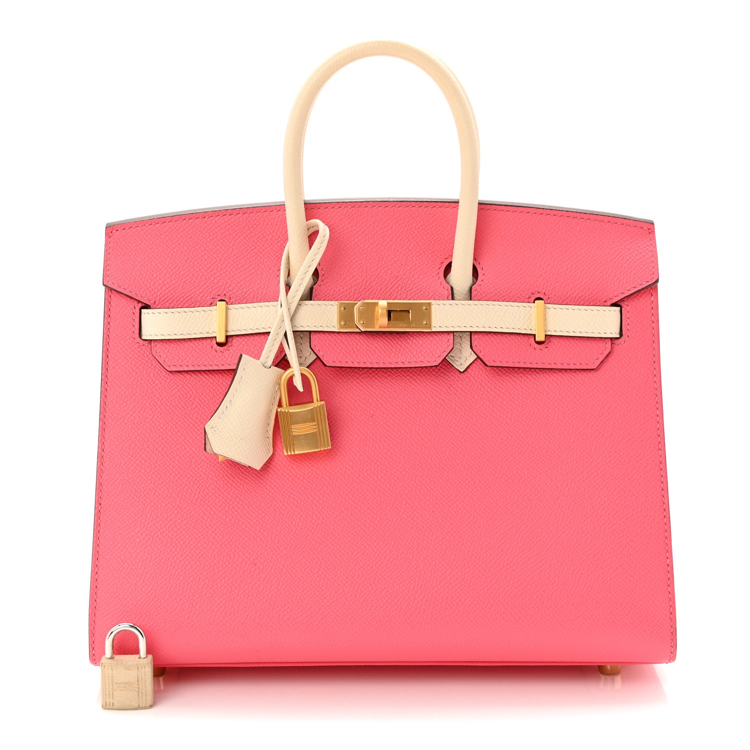 Hermes Epsom Horseshoe Birkin Sellier 25 Rose Azalee Nata 3 of 13