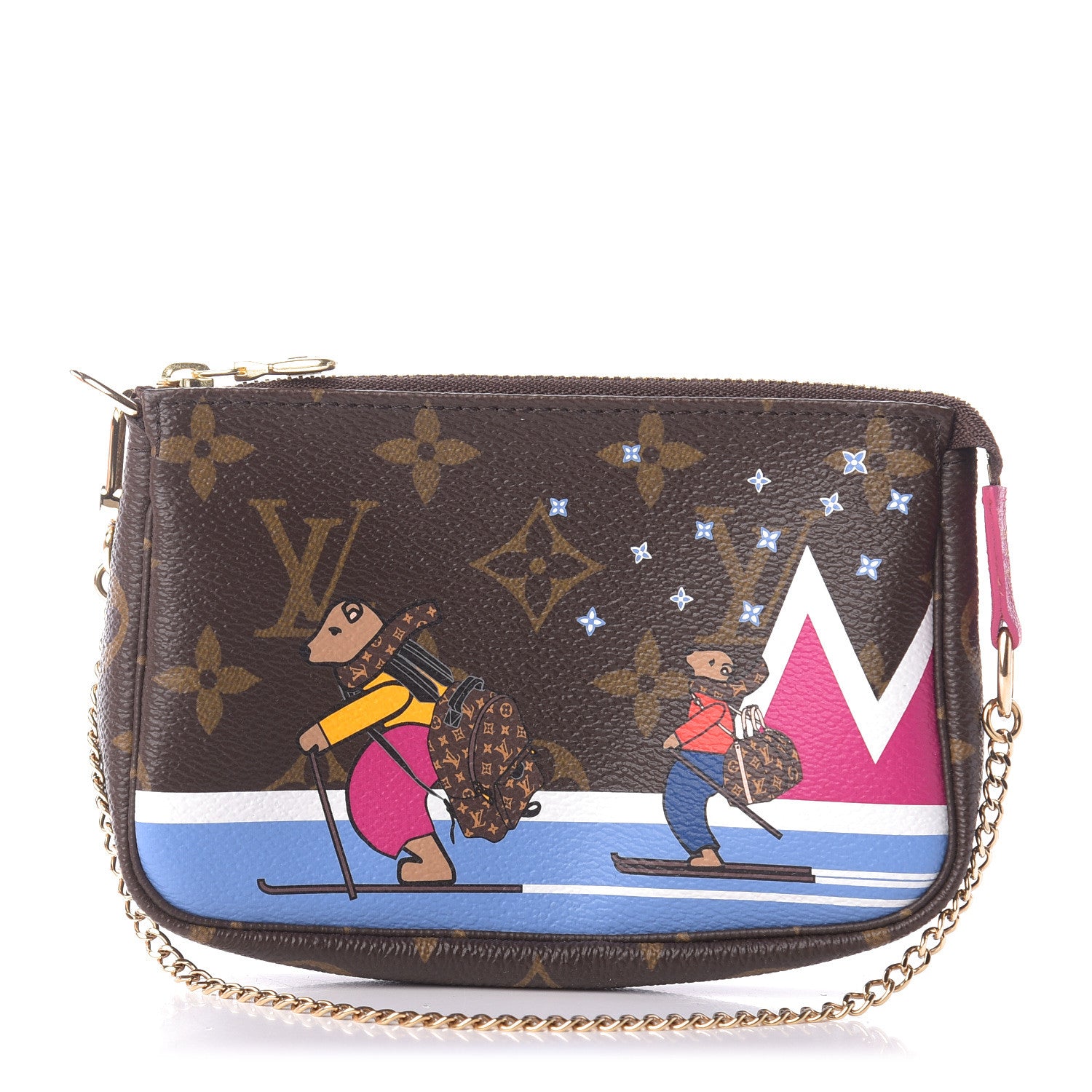 Louis Vuitton Monogram 2018 Christmas Animation Mini Bears Pochette Accessories 1 of 8