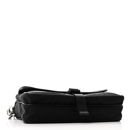 Prada Re-Nylon Saffiano Pocket Single Snap Buckle Shoulder Bag Black 4 of 10