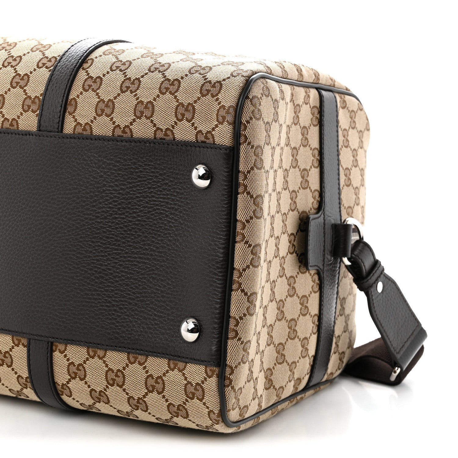 Gucci Monogram Dollar Calfskin Boston Duffle Bag Beige Ebony Testa di Moro Marrone Scuro 10 of 10