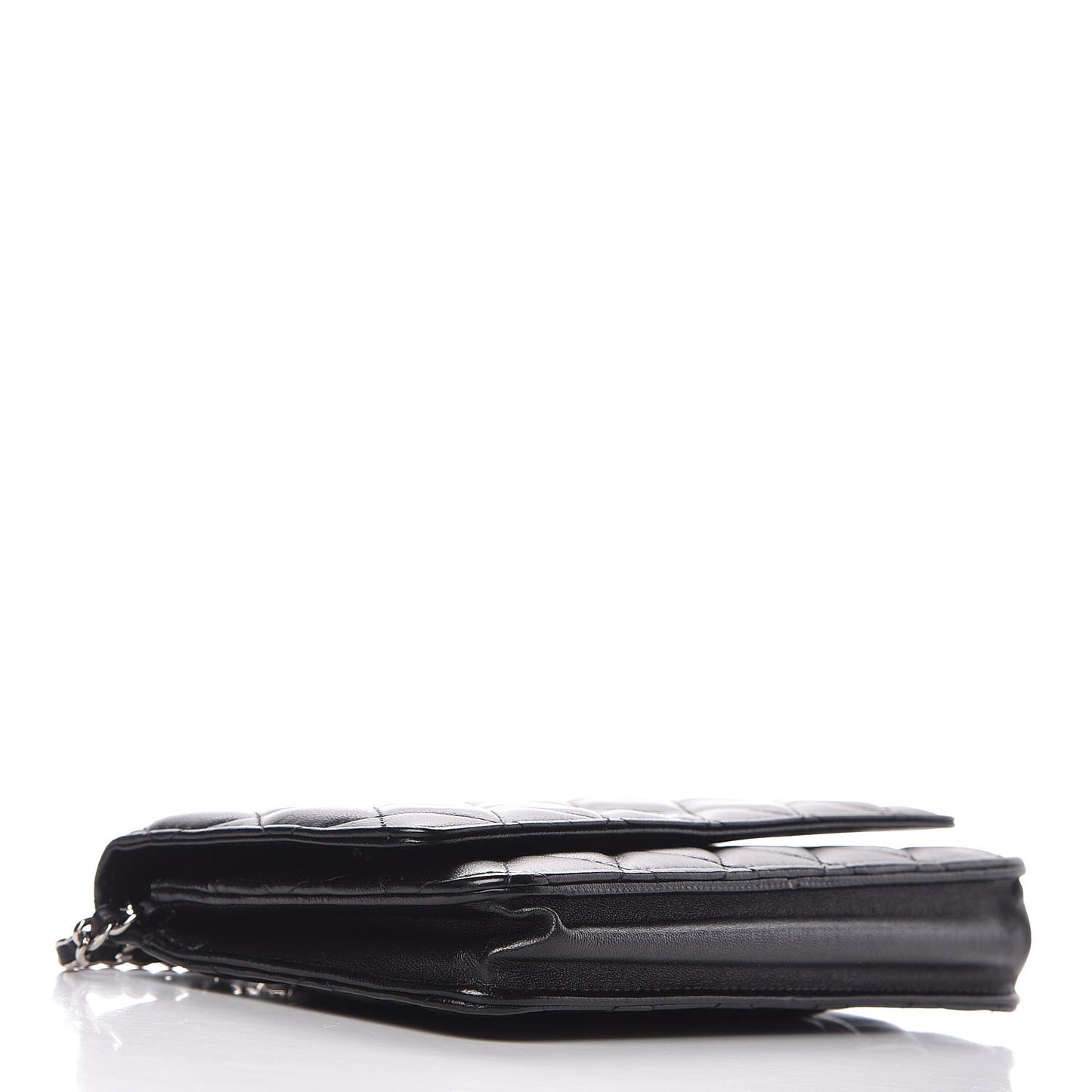 Lambskin Quilted Wallet On Chain WOC Black