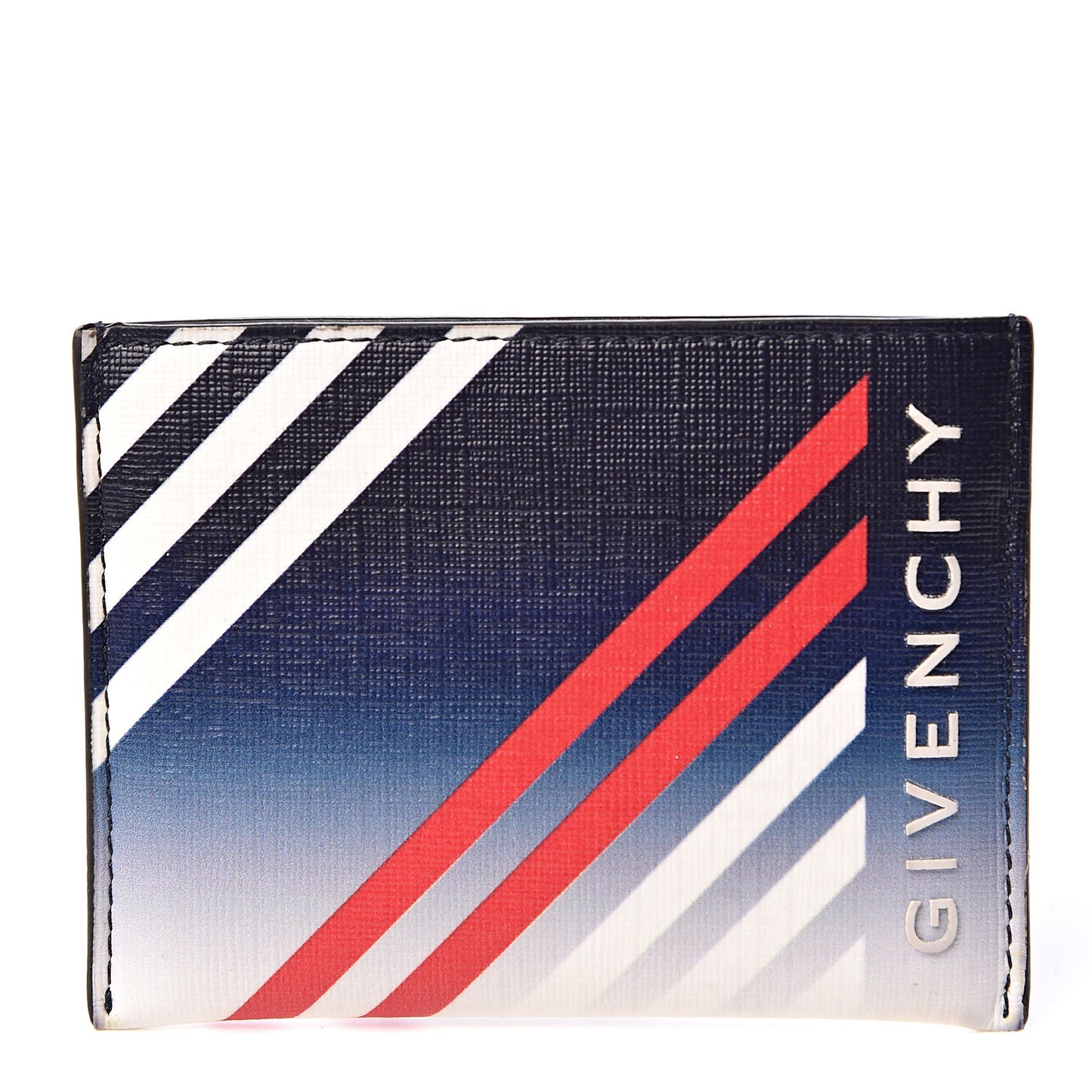 Coated Canvas Mens Lines Print Card Case Multicolor