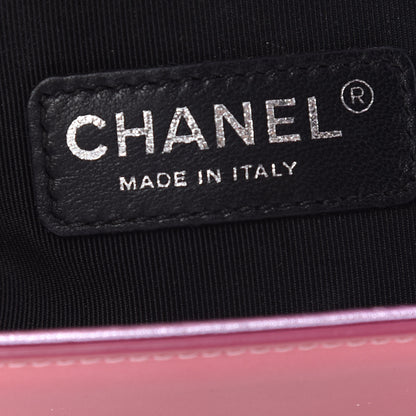 Chanel Metallic Patent Calfskin Quilted Medium Boy Flap Light Pink 6 of 11