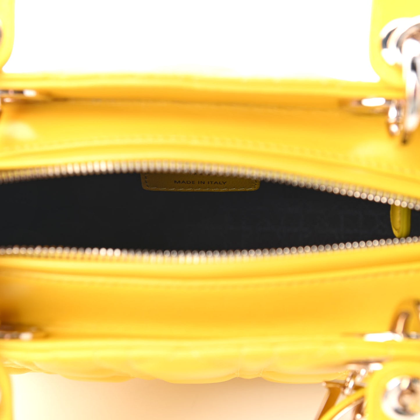 Lambskin Cannage Medium Lady Dior Yellow