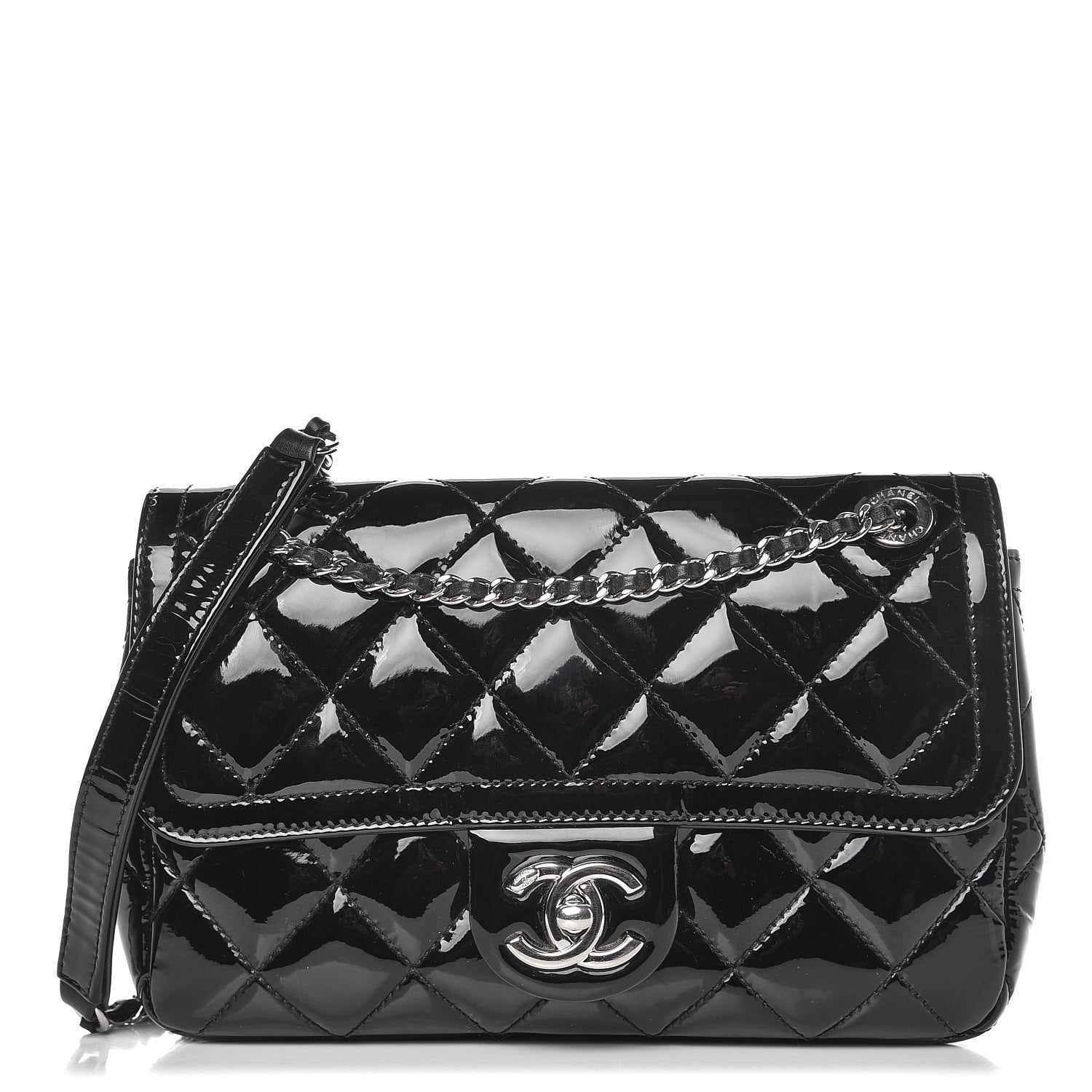 Chanel Patent Quilted Small Coco Shine Flap Black 1 of 8