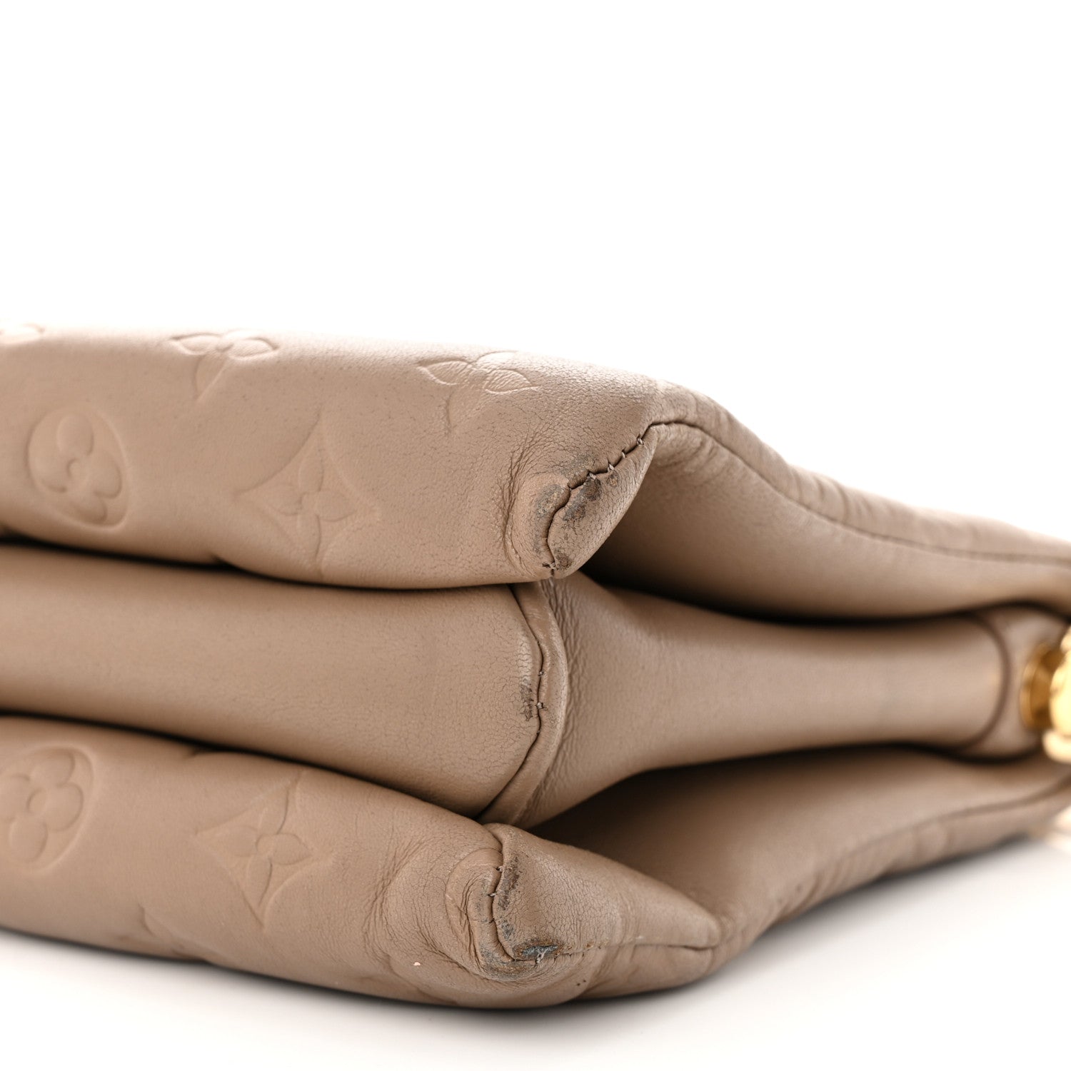 Louis Vuitton Lambskin Embossed Monogram Coussin PM Taupe 11 of 12
