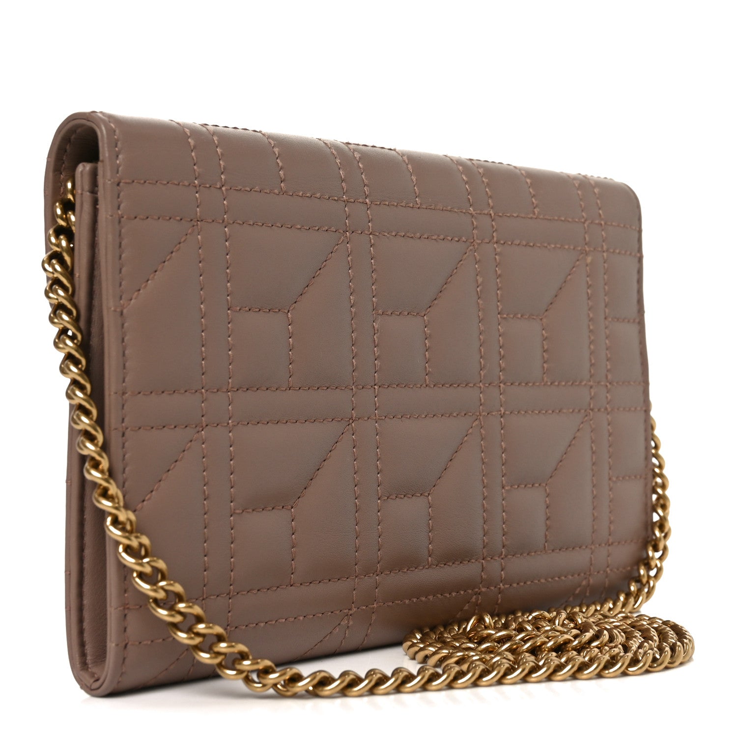 Gucci Calfskin Matelasse Mini Pearly GG Marmont Chain Wallet Porcelain Rose 3 of 11