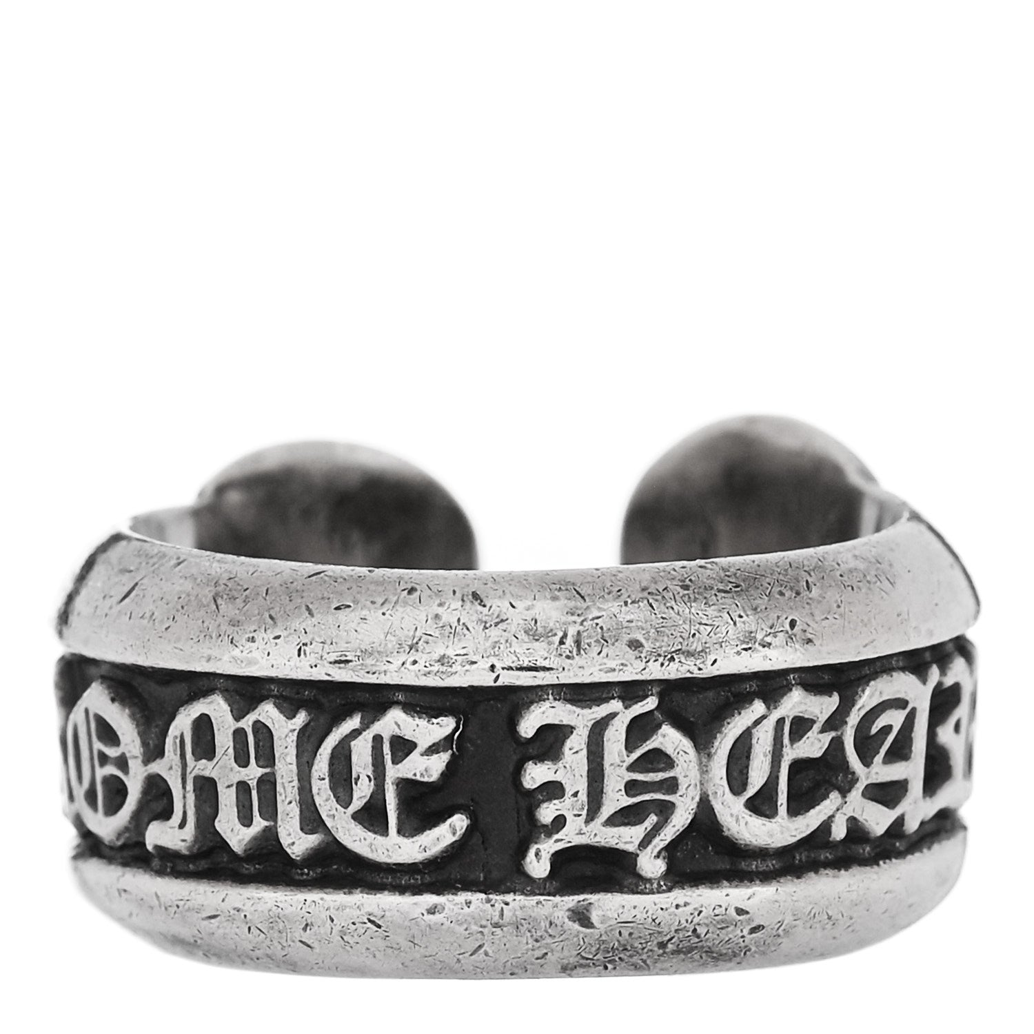 Chrome Hearts Sterling Silver Small Scroll Label Ring 53 6.25