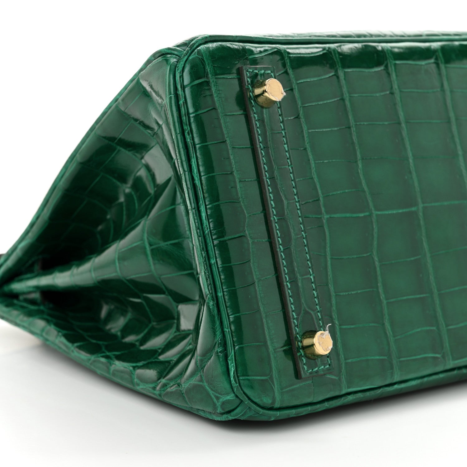 Hermes Shiny Niloticus Crocodile Birkin 30 Vert Emeraude 9 of 10