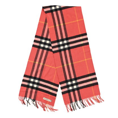 Burberry Cashmere Giant Check Fringe Scarf Rose Pink 2 of 4