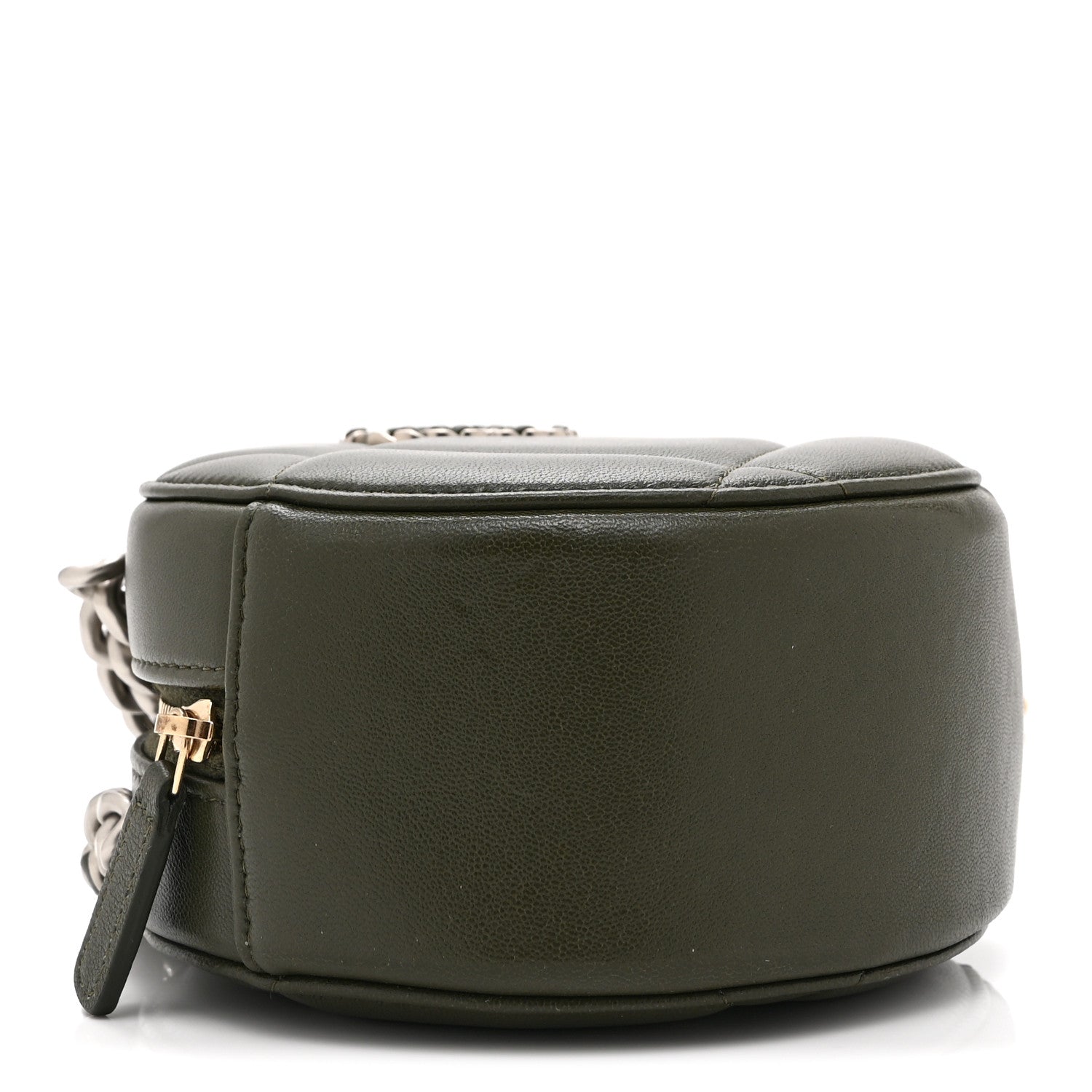 Chanel Lambskin Quilted Chanel 19 Round Clutch With Chain Khaki 4 of 10