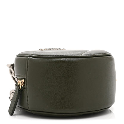 Chanel Lambskin Quilted Chanel 19 Round Clutch With Chain Khaki 4 of 10