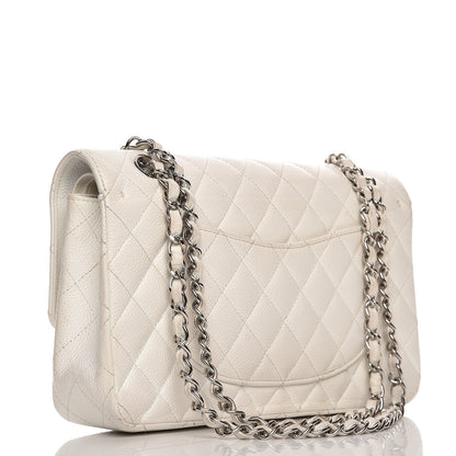 Chanel Caviar Quilted Medium Double Flap White 4 of 18