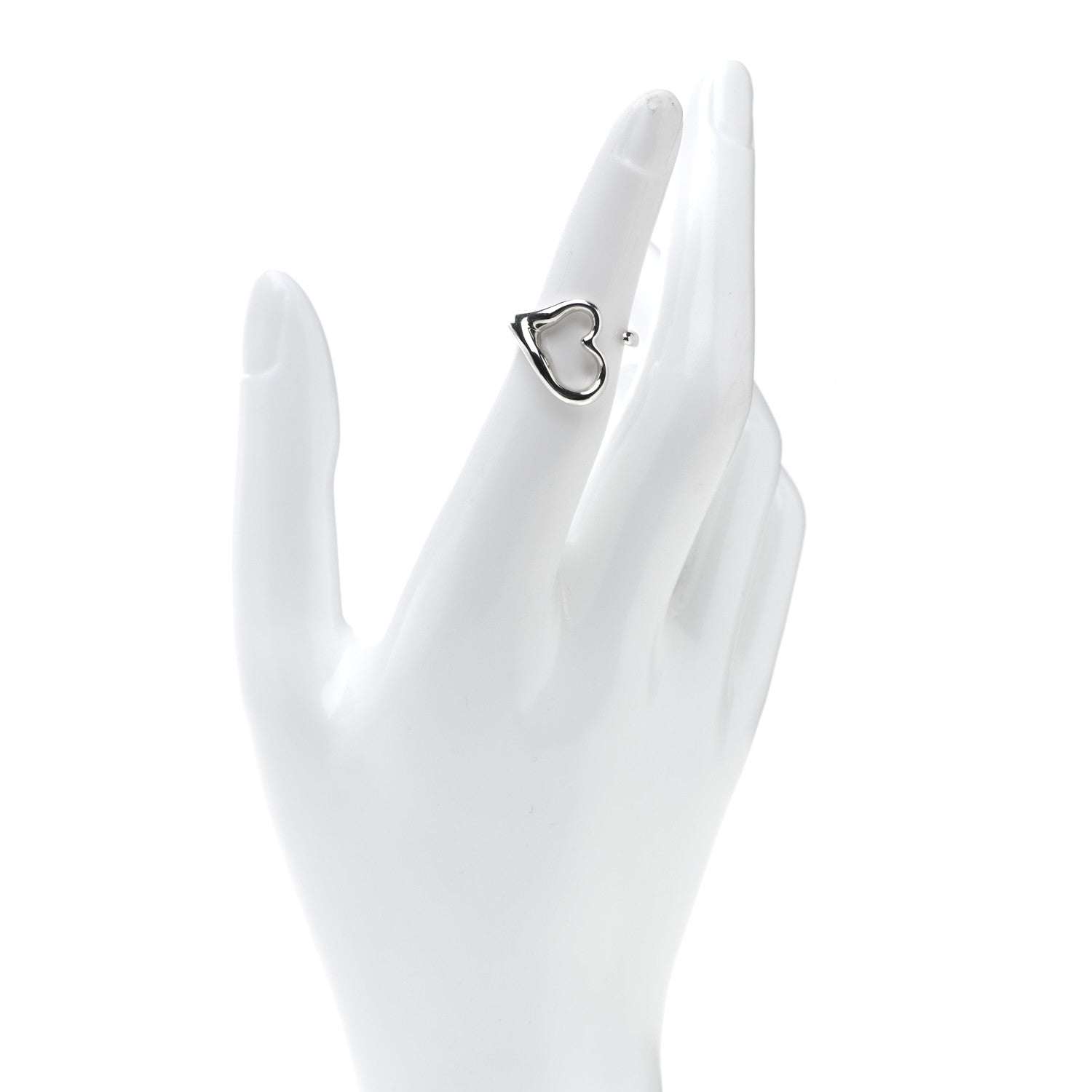 Tiffany Sterling Silver Elsa Peretti Open Heart Ring 48 4.5 2 of 5