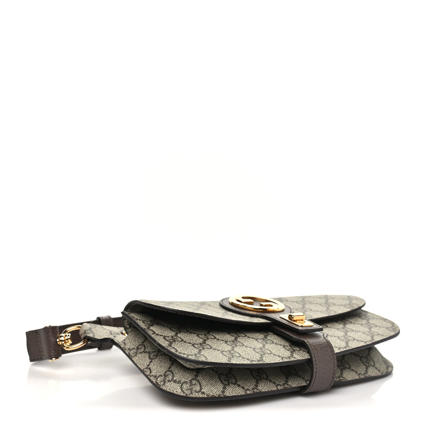GG Supreme Monogram Textured Dollar Calfskin Blondie Belt Bag Beige Ebony New Acero