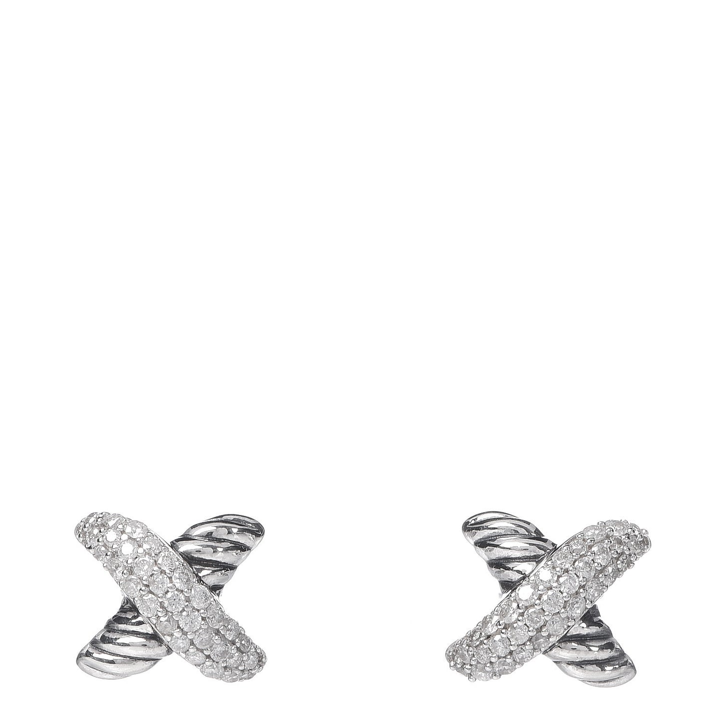 Sterling Silver Diamond 8mm X Earrings