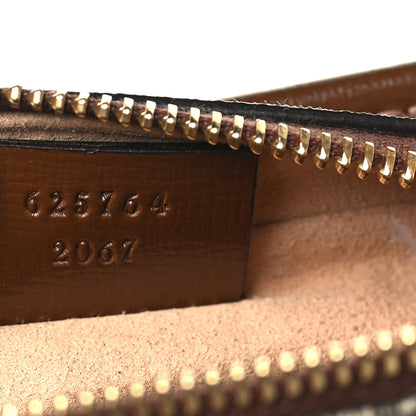 Gucci GG Supreme Monogram Textured Calfskin Retro Interlocking G Travel Pouch Beige Ebony Brown Sugar 7 of 9