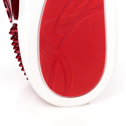 Christian Louboutin Metallic Patent Psychic Nappa Mens Lou Spikes 2 Flat High Top Sneakers 44 Loubi 7 of 9
