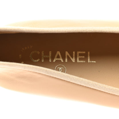 Chanel Lambskin Cap Toe Ballerina Flats 39.5 Beige Black 8 of 9