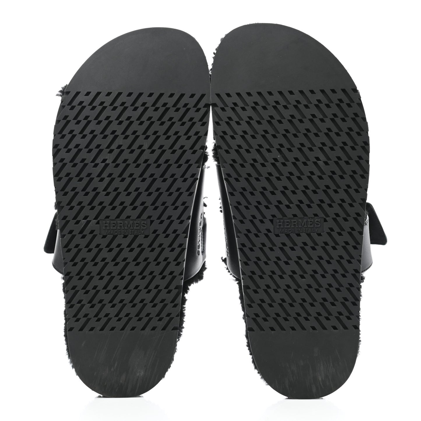 Calfskin Woolskin Womens Chypre Sandals 40 Black