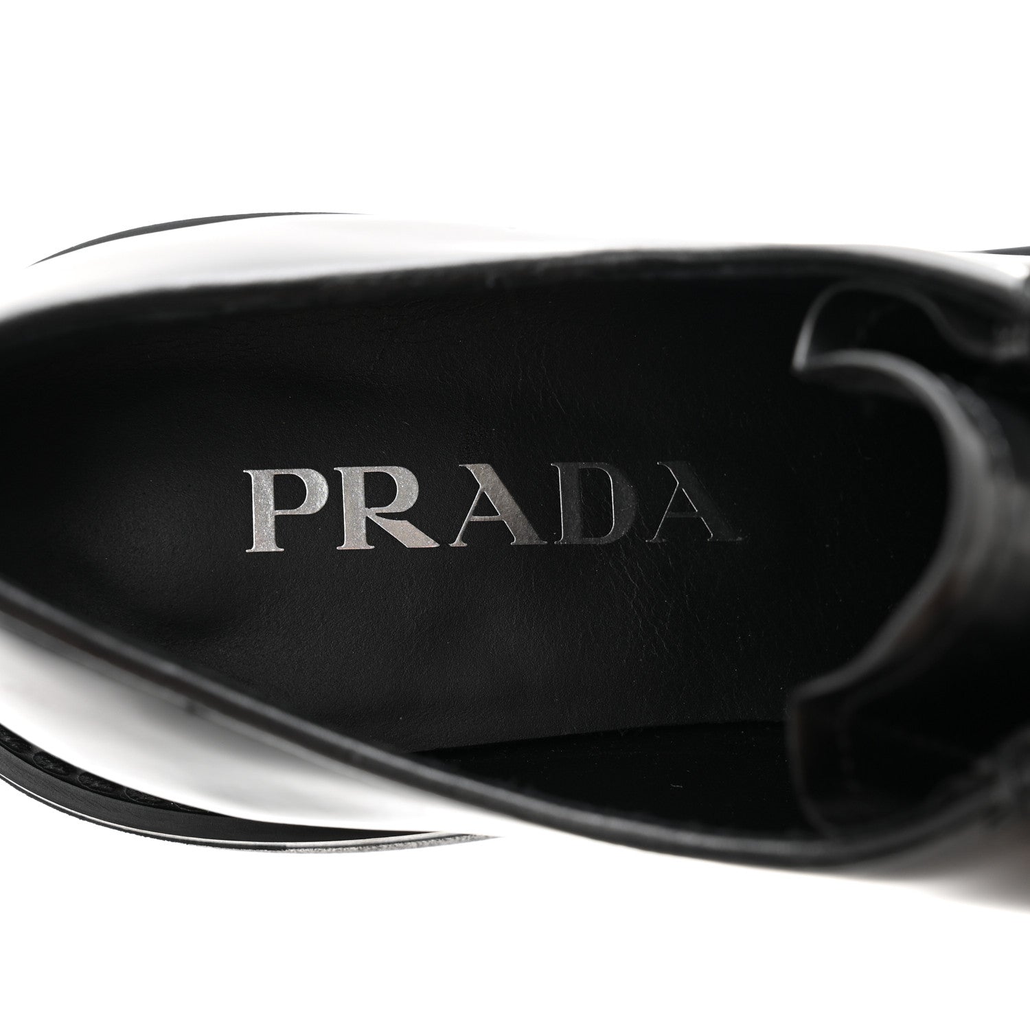 Prada Spazzolato Rois Monolith 55mm Derby Loafers 39.5 Black White 7 of 10