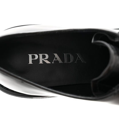 Prada Spazzolato Rois Monolith 55mm Derby Loafers 39.5 Black White 7 of 10