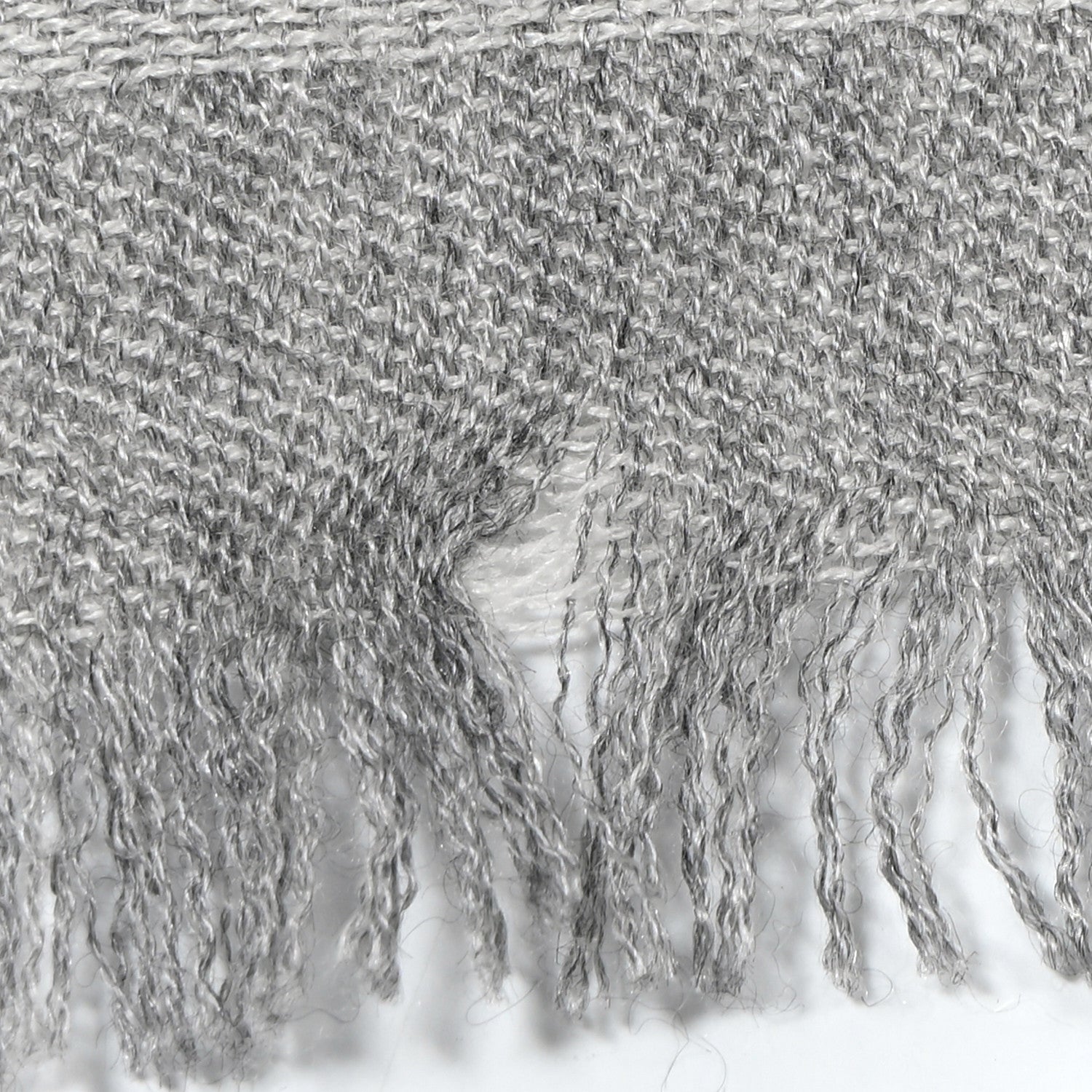 Chanel Cashmere Silk CC Heart Scarf Grey 8 of 9