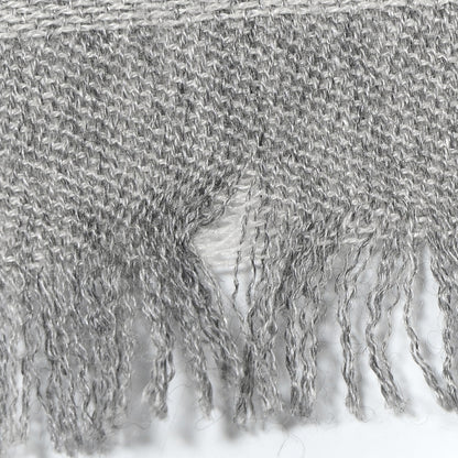Chanel Cashmere Silk CC Heart Scarf Grey 8 of 9