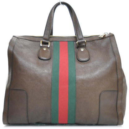 Gucci Leather Large Web Seventies Tote Brown 3 of 10
