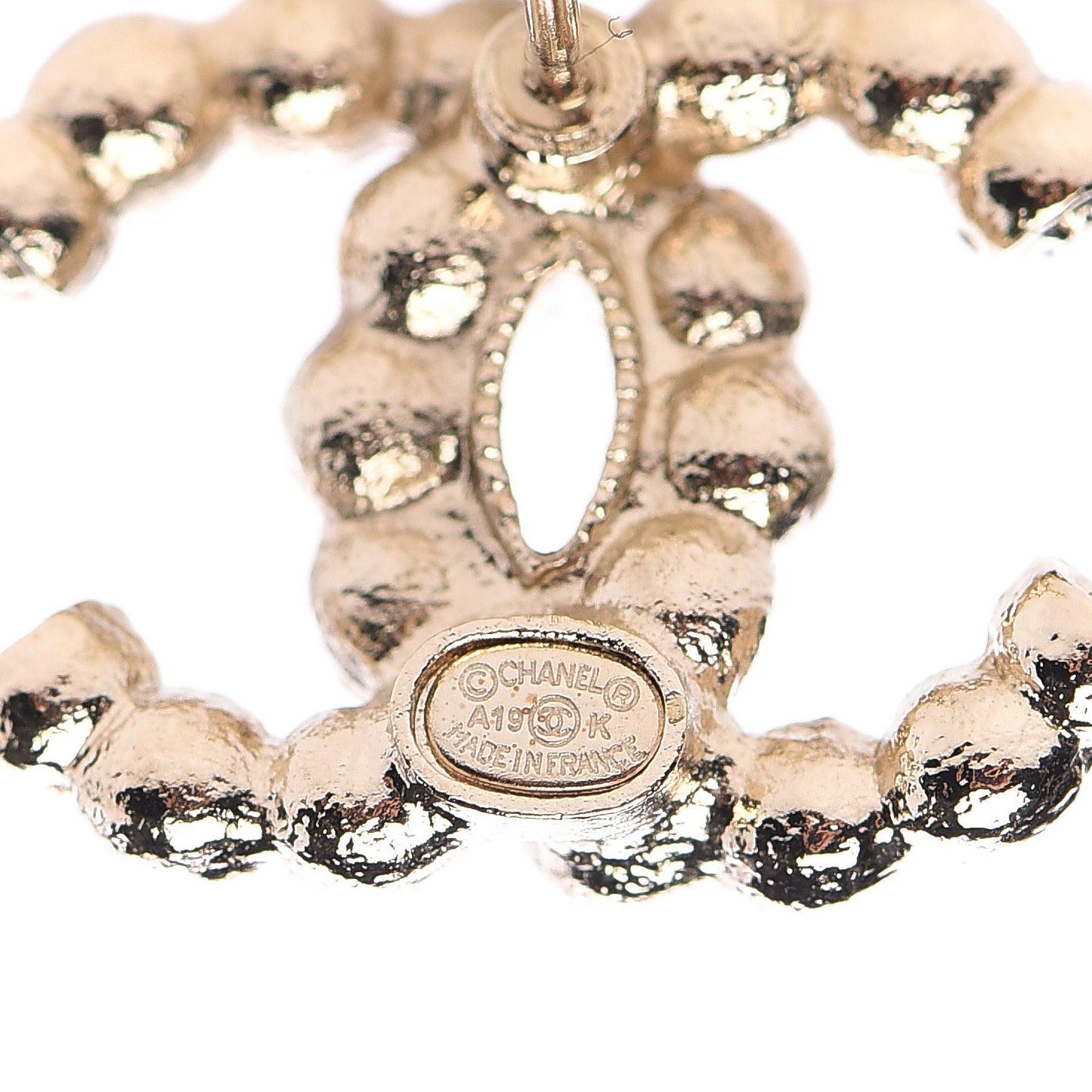 Pearl Crystal CC Earrings Gold