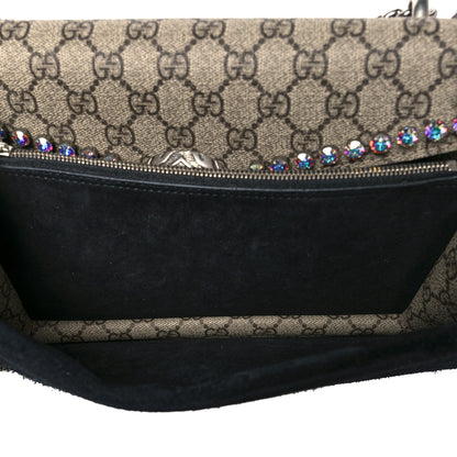 Gucci GG Supreme Monogram Crystal Small Dionysus Shoulder Bag Black 5 of 15