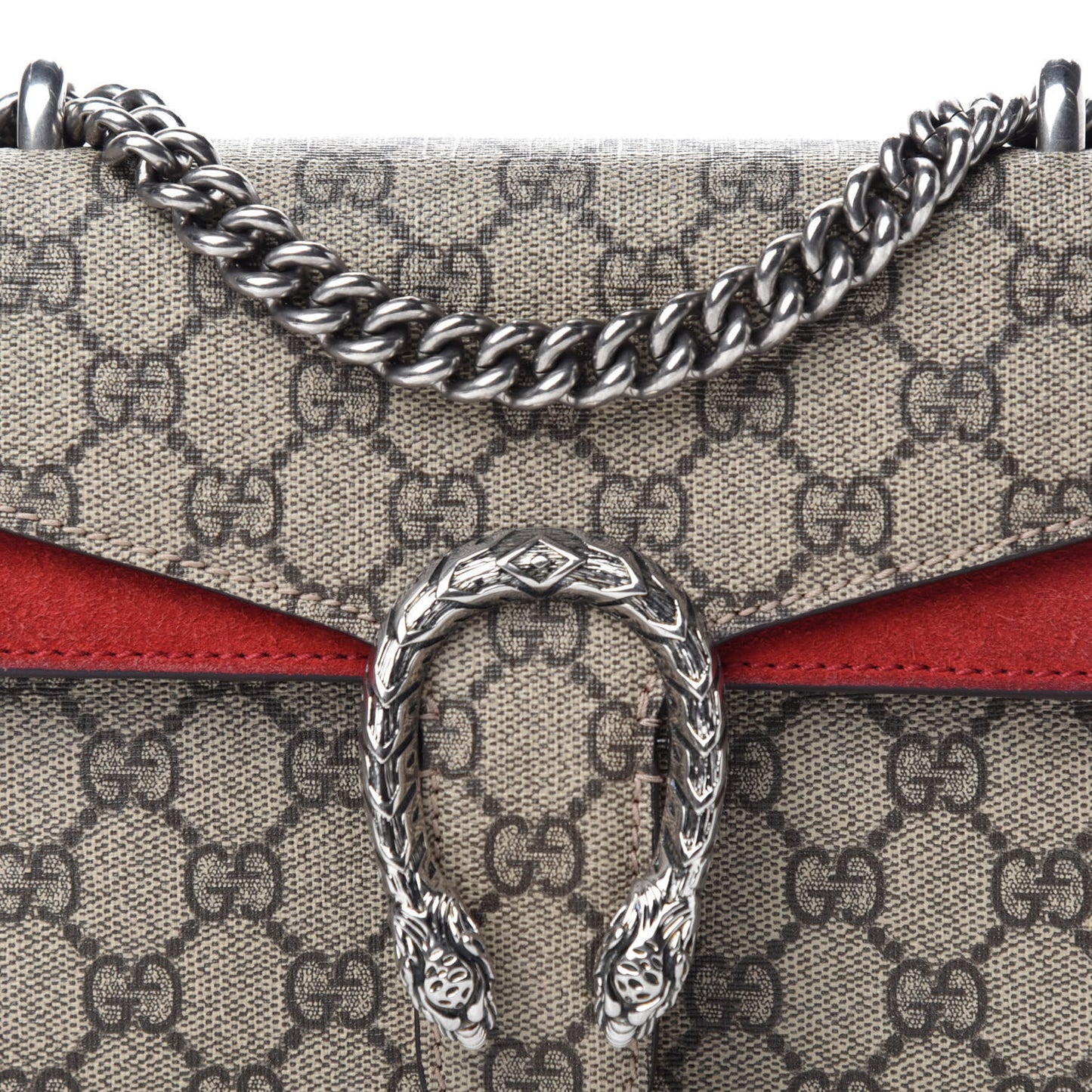 GG Supreme Monogram Mini Dionysus Shoulder Bag Hibiscus Red