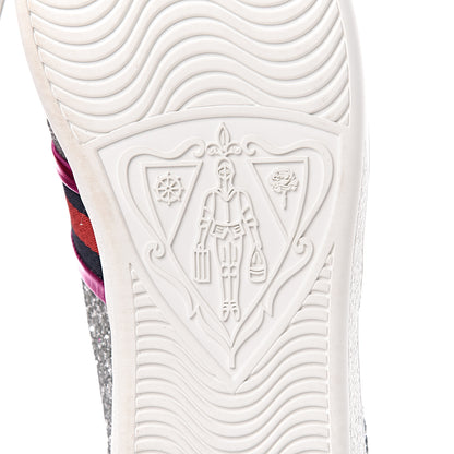 Gucci Glitter Web Womens Ace Sneakers 38.5 Silver 8 of 10