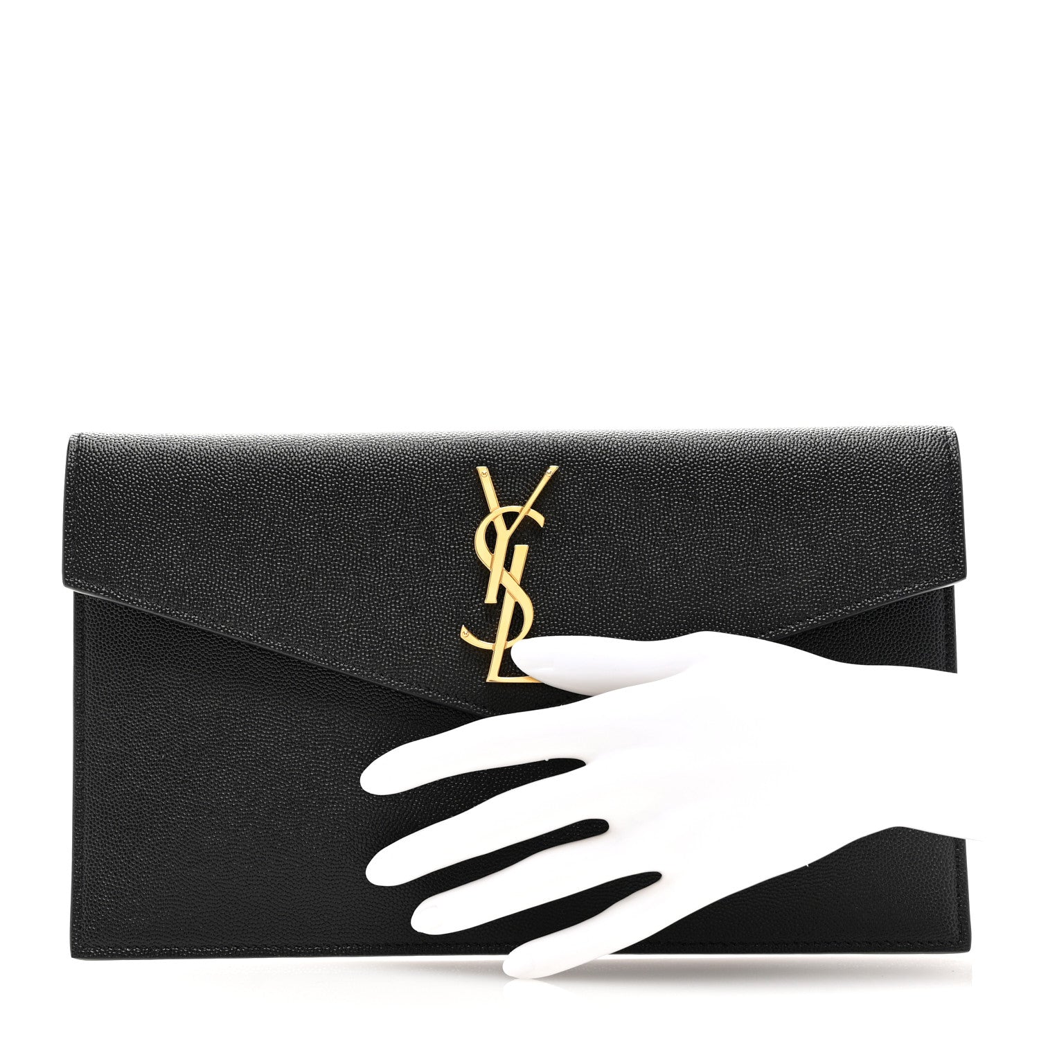 Saint Laurent Grain De Poudre Uptown Pouch Black 2 of 8
