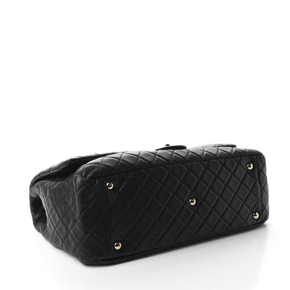 Chanel Calfskin Quilted XXL Travel Flap Bag Black 3 of 9