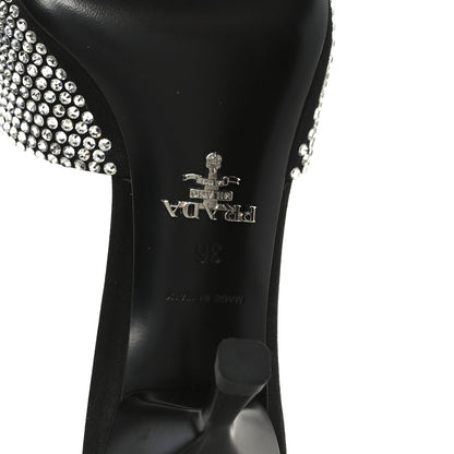 Prada Satin Crystal Logo 65mm Slide Sandals 36 Cristal 8 of 9