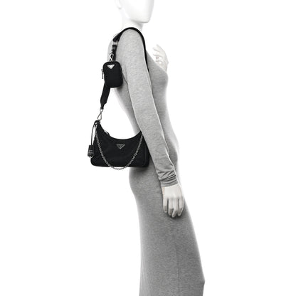 Prada Nylon Re-Edition 2005 Shoulder Bag Black 2 of 10