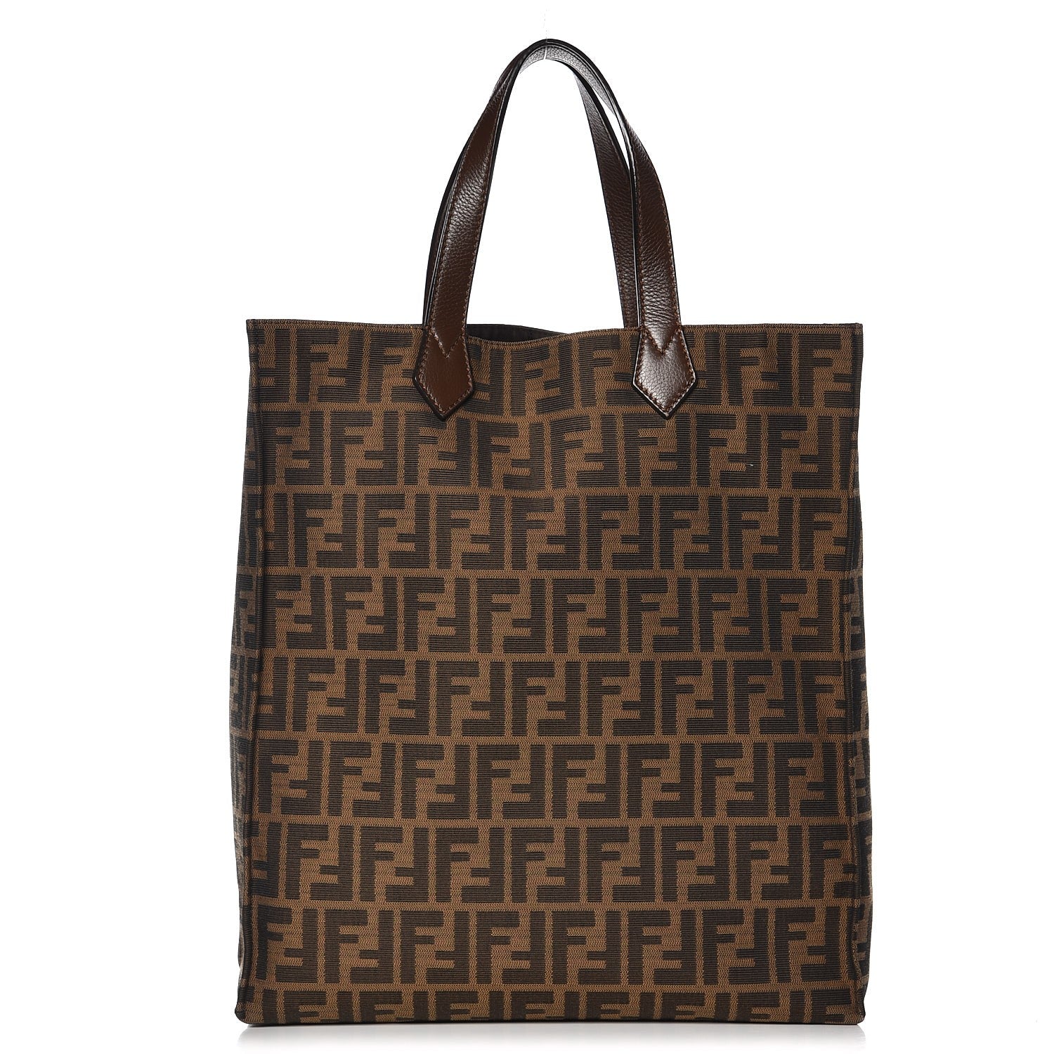 Fendi Zucca Vitello Artic Special Shopping Tote Tobacco Castagna 1 of 7