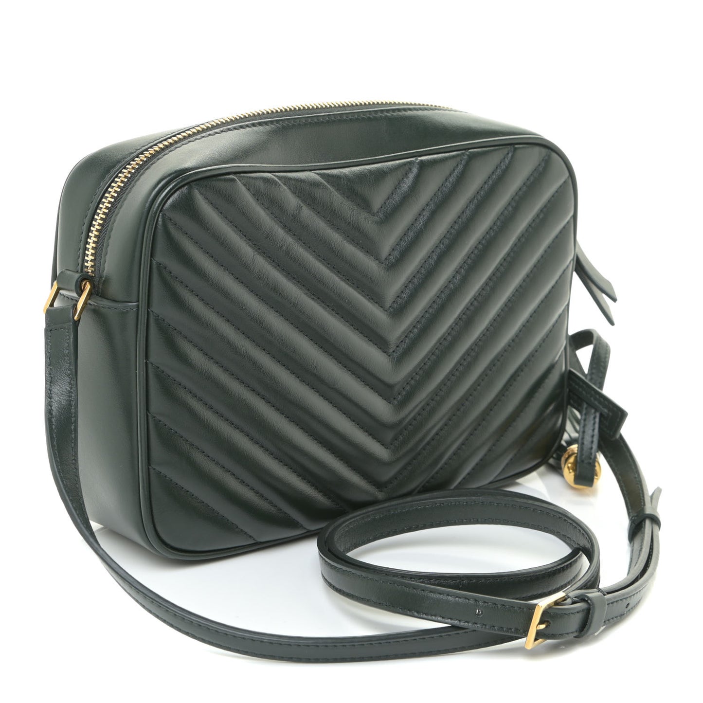 Calfskin Matelasse Monogram Lou Camera Bag Military Green