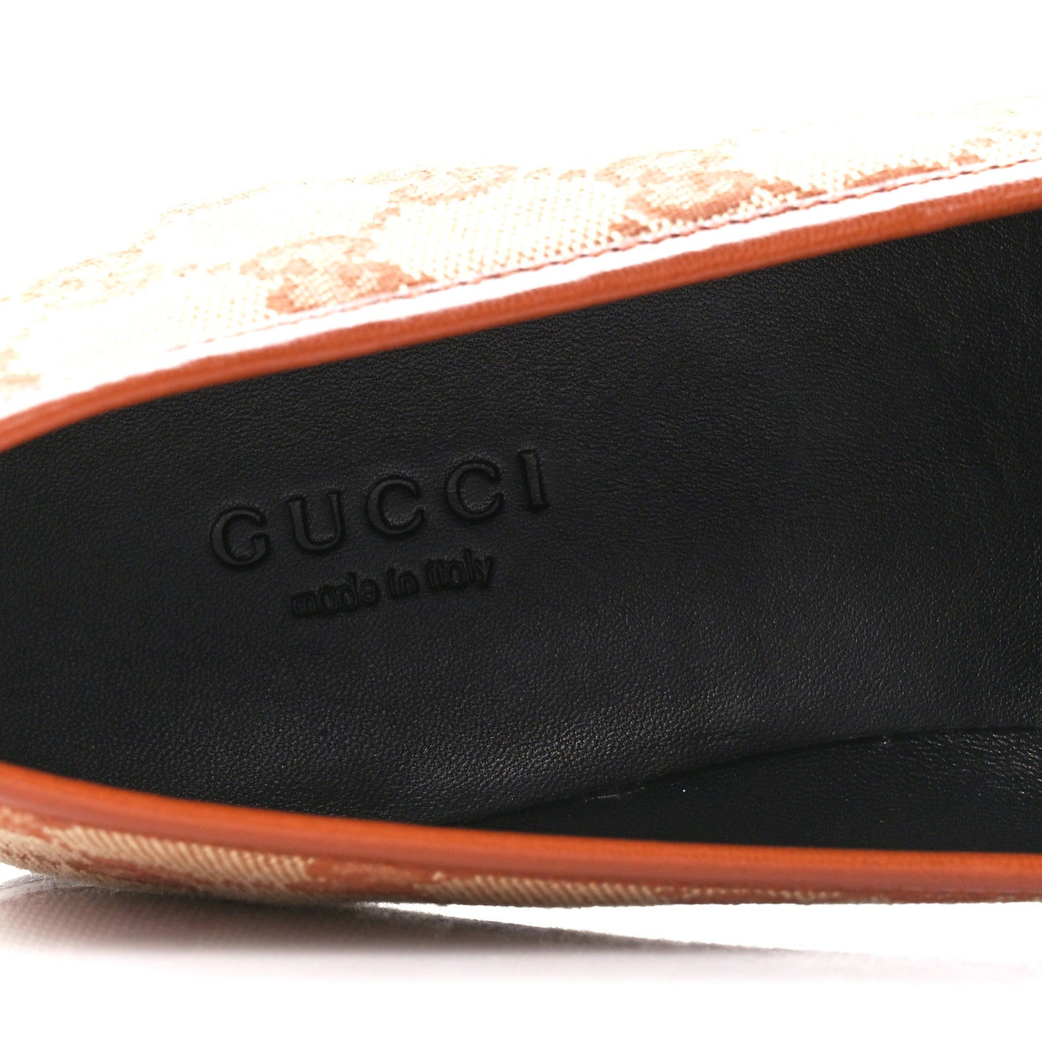Gucci Canvas GG Monogram Horsebit Womens Jordaan Loafers 38 Beige Ruggine Rust 7 of 9