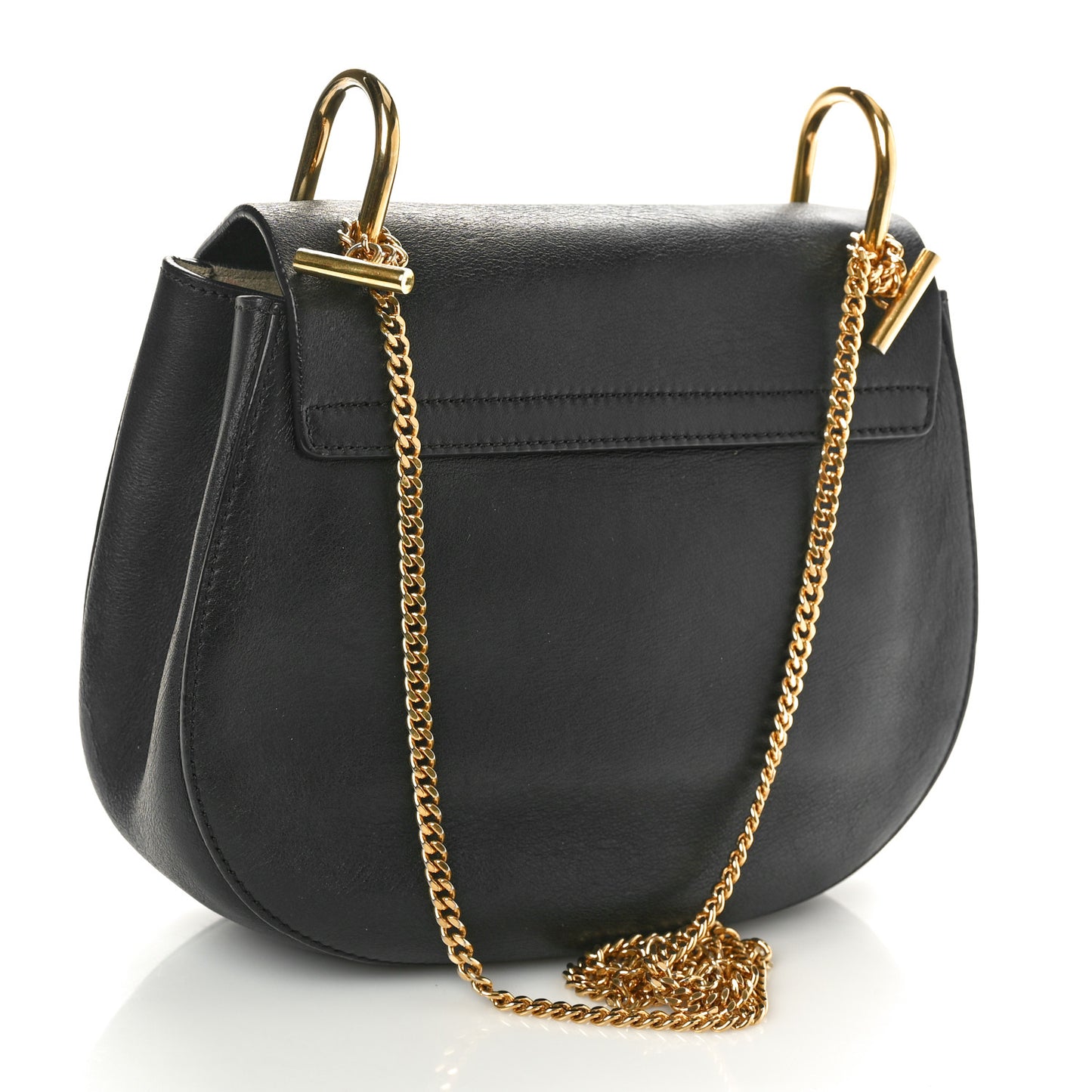 Suede Smooth Calfskin Drew Shoulder Bag Black