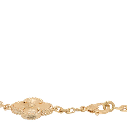 Van Cleef & Arpels 18K Yellow Gold 5 Motifs Guilloche Vintage Alhambra Bracelet 4 of 4