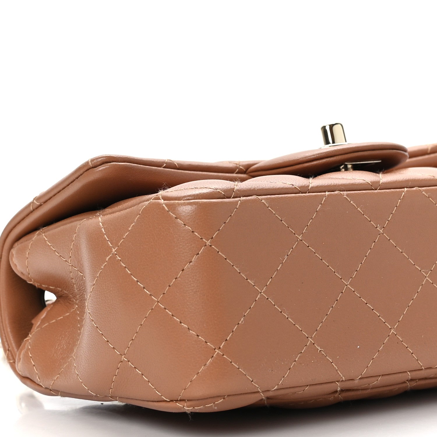 Chanel Lambskin Quilted Mini Rectangular Flap Brown 8 of 9