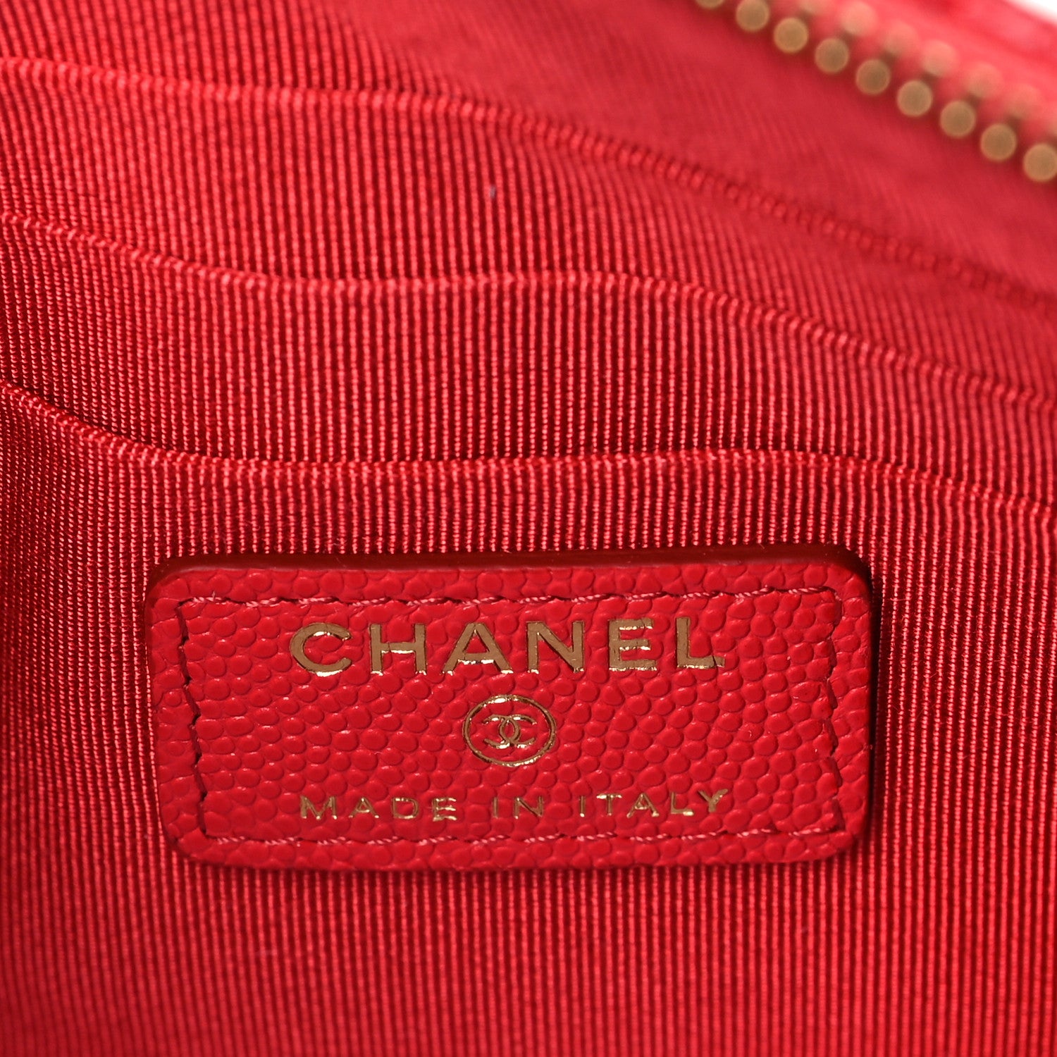 Chanel Shiny Caviar Quilted Cosmetic Case Red 6 of 6