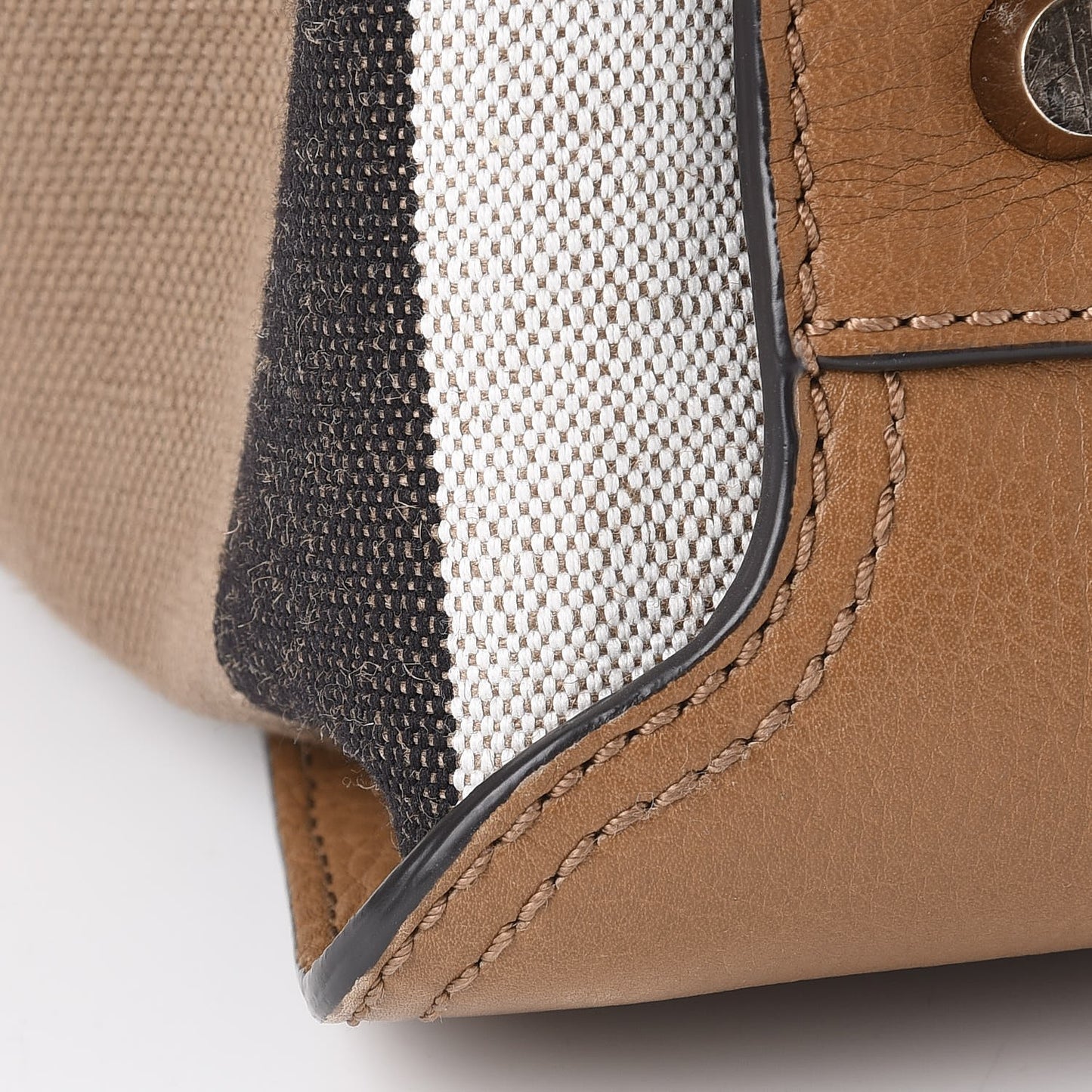 Mega Check Grained Calfskin Medium Harcourt Satchel Saddle Brown